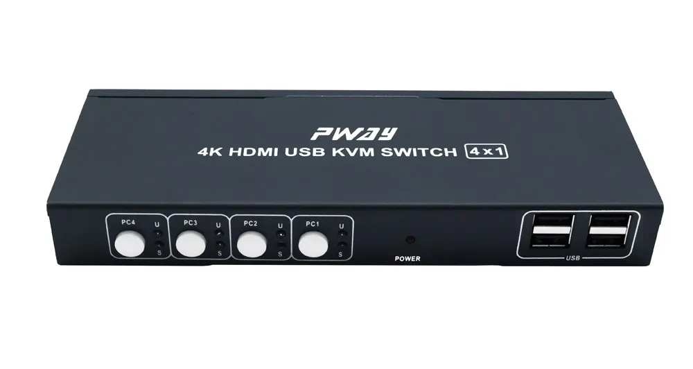 HDMI KVM коммутатор 4 порта в 1 с поддержкой кабелей 4K* 2K@ 30Hz& 3D соответствие HDMI 1,4 переключатель горячих клавиш