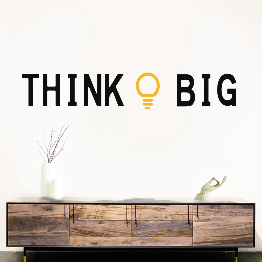 Цитаты Think Big Gold Idea домашние настенные наклейки росписи искусство офисный класс