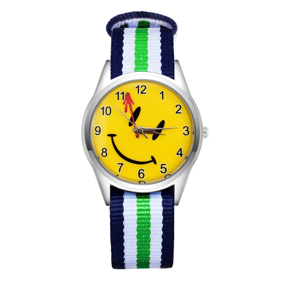 Cartoon pretty Smiley face style Watches Women's Girls Students Boy's Children Nylon Strap Quartz Wrist Watch JC93 | Наручные