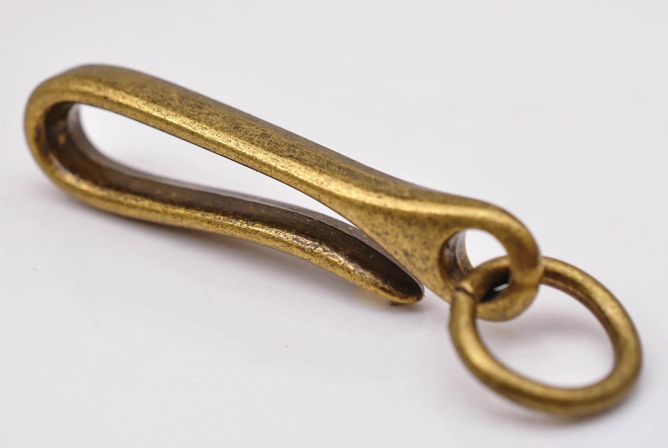 5pc 50mm Quality Antique Brass Car Keychain Keyring Fob Clip Belt U Hook Loop Jeans Wallet Chain Accessories Fish Hook SET