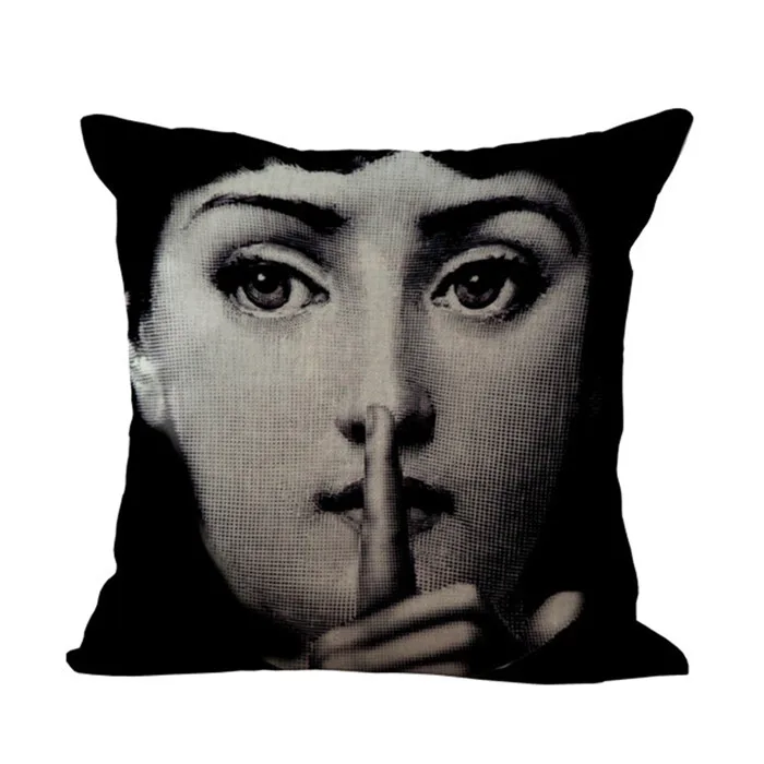F Винтаж rosenthal Piero fornasetti наволочка Красота уход за кожей лица Хлопок и лен с принтом наволочка для автомобильной подушки офис диван пледы декоративные домашние наволочки - Цвет: F