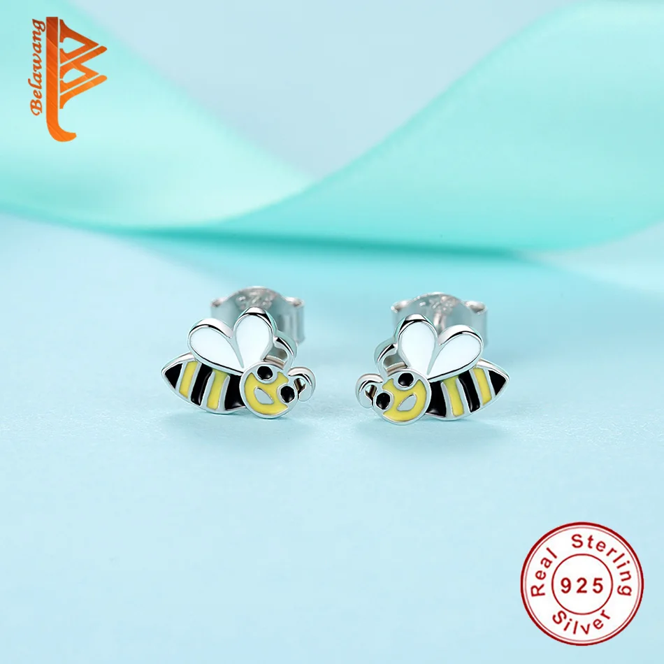 Женские серьги из серебра 100% пробы|bee stud earrings|fashion earringsstud earrings |