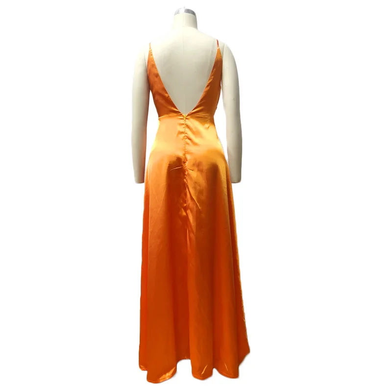 Платье женское длинное с разрезом сбоку пикантный вечерний сарафан открытой