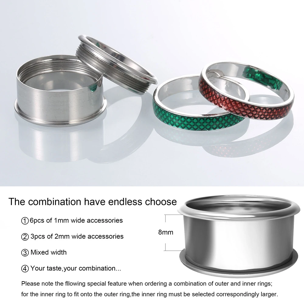 Floya Stackable Ringen для женщин вращающееся обручальное кольцо из нержавеющей стали