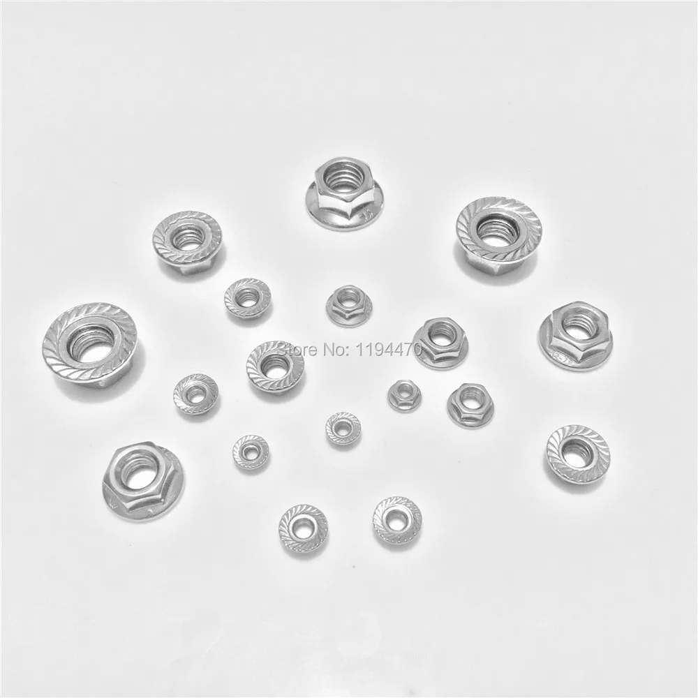 

5-100pcs M3 M4 M5 M6 M8 M10 Metric DIN6923 Stainless Steel Hex Flange Nut Hexagon Nut with Flange