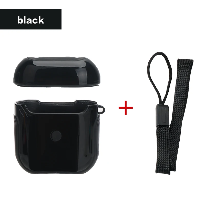 Black IKSNAIL для Airpods чехол с беспроводной Bluetooth чехол для наушников для Apple Air Pods чехол для наушников чехол для Airpods 2 - Цвет: Black