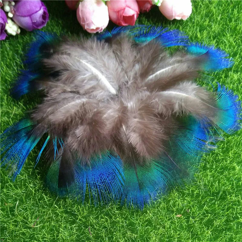 100 шт./натуральный голубой павлиньими перьями 1 5-3 дюймов Свадебные украшения