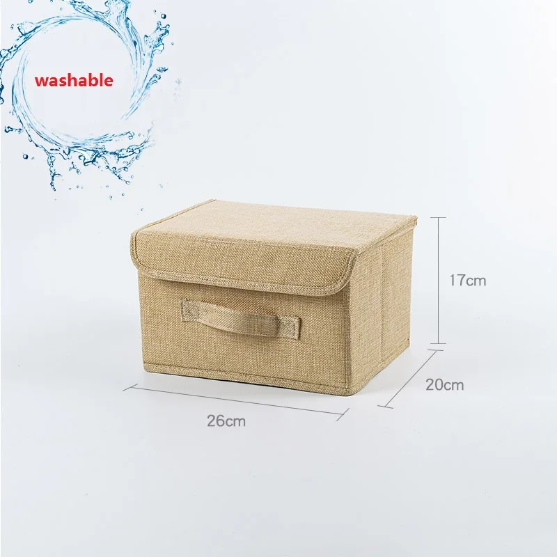 Beige S Складной короб для хранения из нетканого полотна Одежда Организатор нижнее белье Носки для бюстгальтеров, книг игрушки ящики для хранения косметики чехол на 2 размера - Цвет: Beige S