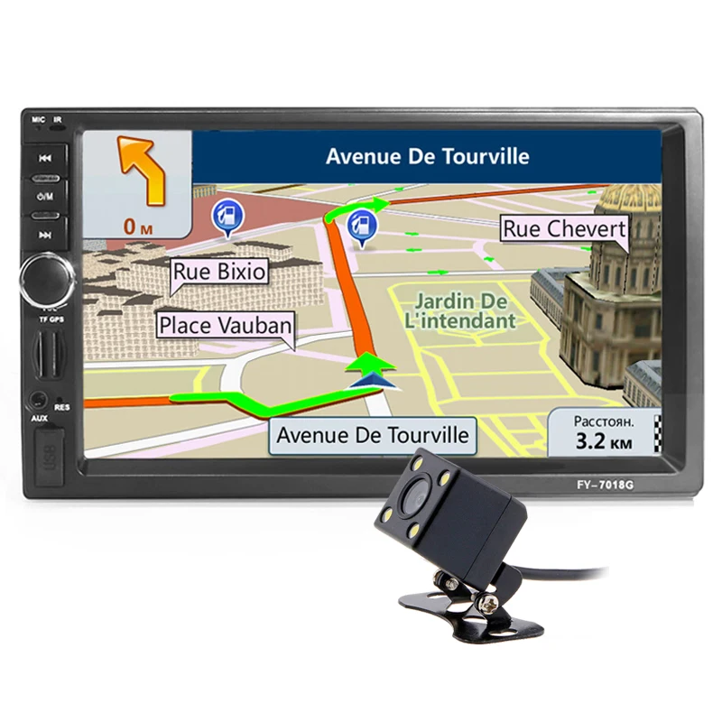 2 din Автомобильный Радио мультимедийный плеер + GPS навигация 7 дюймов HD Bluetooth MP3 MP5