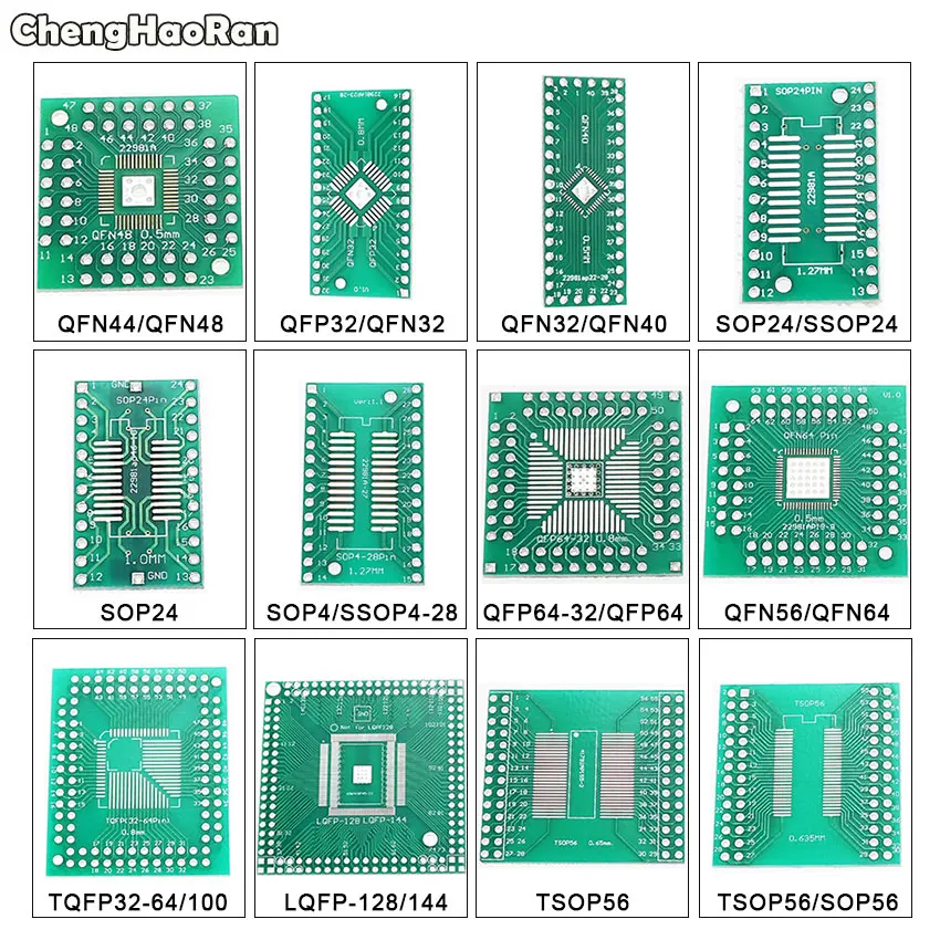 ChengHaoRan QFN44 48 QFP32 SOP24 SSOP24 QFP64 QFN64/40 TSOP56 для DIP PCB плата передачи DIP-24/32/40/48 кнопочный экран шаг адаптер