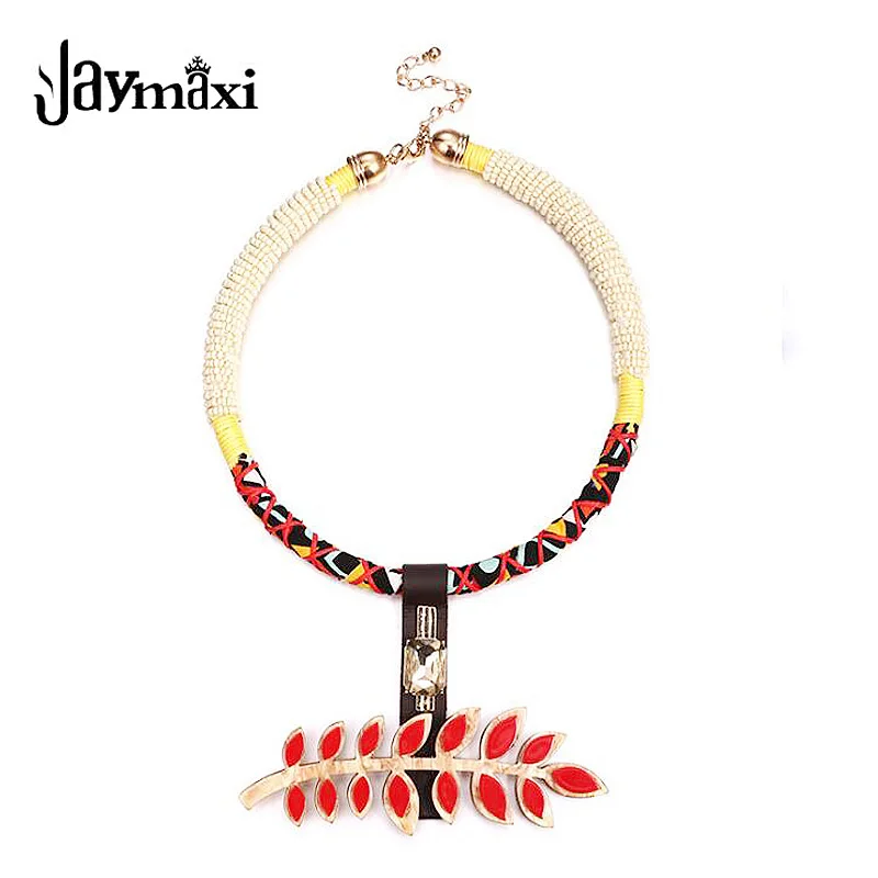 Jaymaxi новый богемный Стиль Цепочки и ожерелья преувеличены акриловая подвеска
