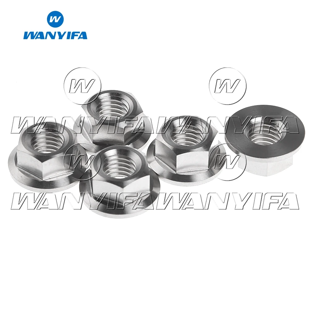 Титановый "Wanyifa" M10 x 1,25 1,5 звездочки гайки с фланцем для Honda/Suzuki/Yamaha 5 шт./лот