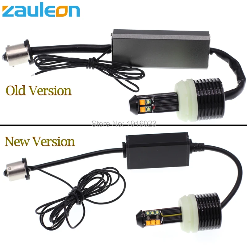 Zauleon 2 шт. T20 7440 WY21W W21W белый/желтый двойной цвет для передней DRL/указатель поворота светильник без ошибок нет гипер мигающая лампа