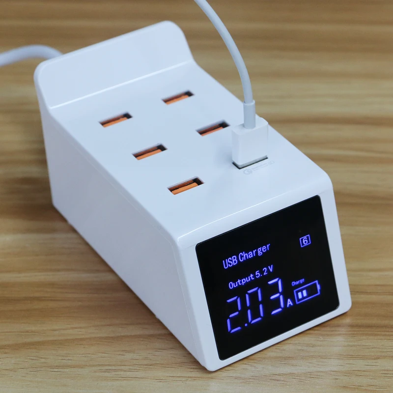 40 Вт Быстрая зарядка 3 0 Смарт USB зарядное устройство адаптер светодиодный дисплей