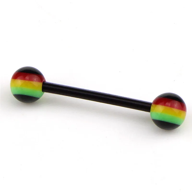 20 шт./лот новые женские акриловые шаровые штанги кольца для пирсинга языка