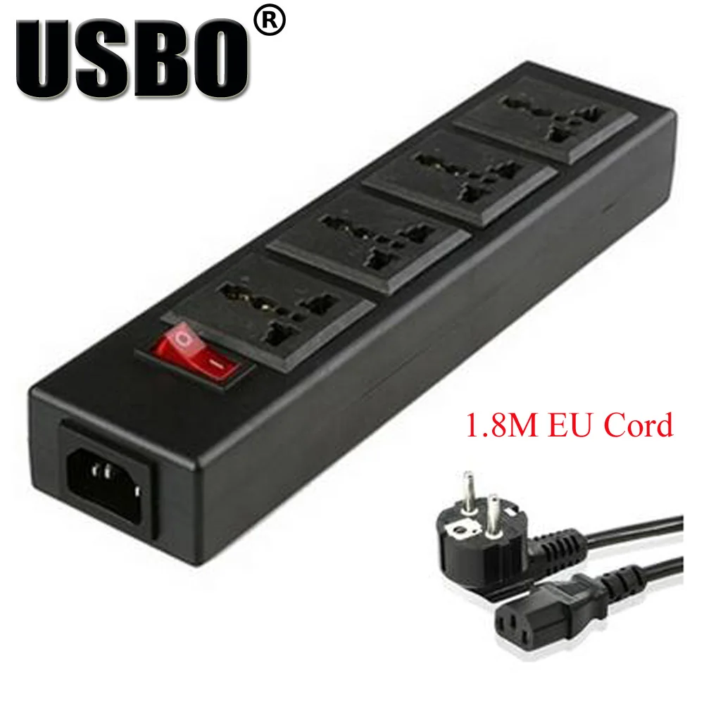 Черный 250v 10a 4 jack многофункциональный универсальный адаптер питания розетка PDU полоса проводка плата удлинитель разъем шнур питания конвертер