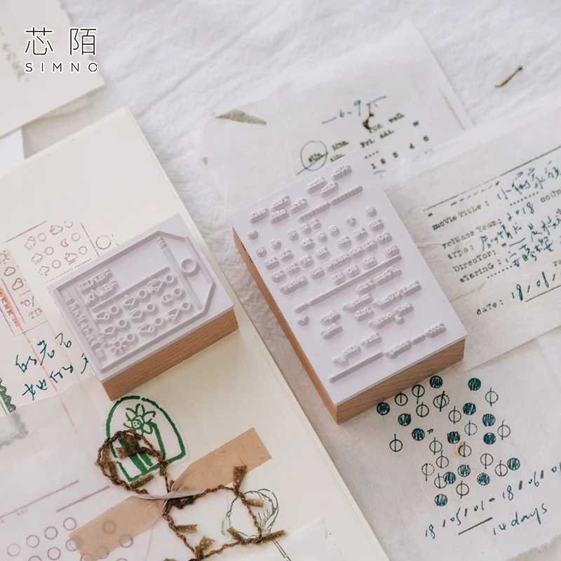 1pc Creative Retro Wooden Seal Schedule planner stamps Diary companion Journal supplies | Дом и сад