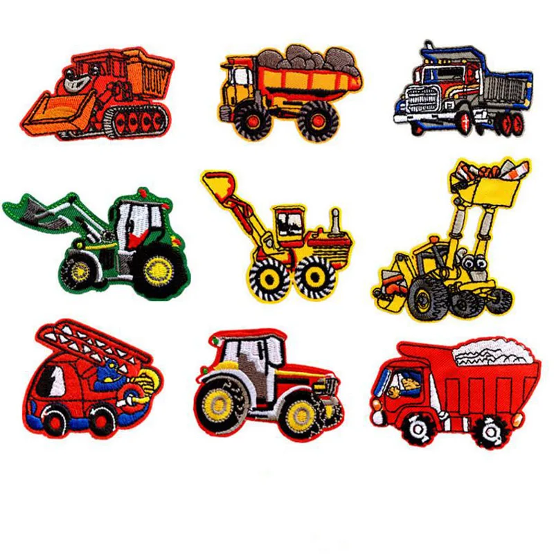 10 шт./компл. Симпатичные Мультяшные патчи для инженерных грузовиков экскаваторов