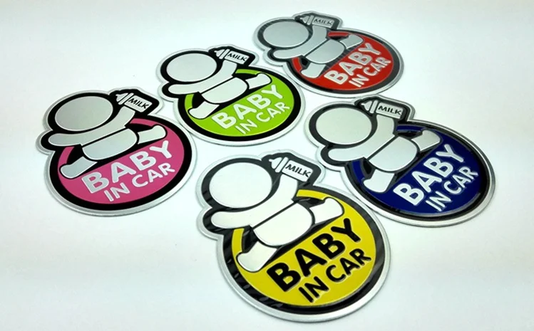 4 цвета милая детская 3D наклейка на автомобиль светоотражающая предупреждающая