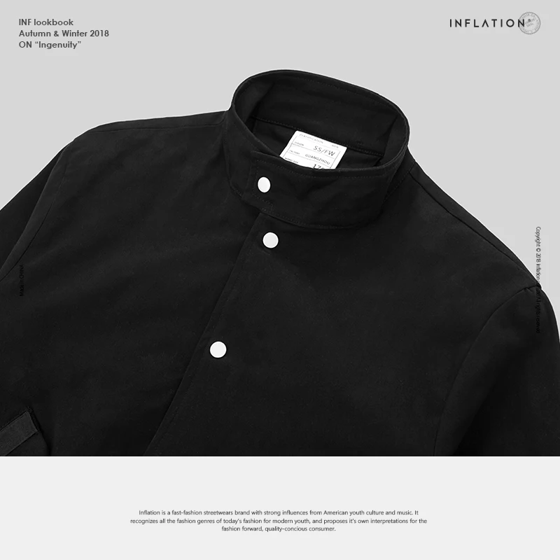 INFLATION FW Basic Series Men Sweatshirt 2018 Autumn Brand Clothing Cotton Hooded High Quality Tracksuit Outwear Hoody 8493WN | Мужская