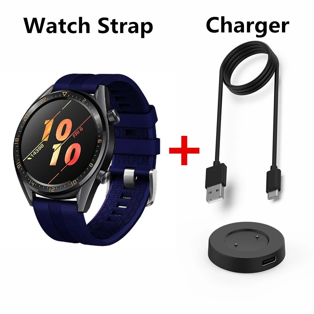 Ремешок для huawei Watch зарядное устройство GT силиконовый ремешок для часов Honor Watch Magic 22 мм кожаный браслет для huawei GT активные ремни
