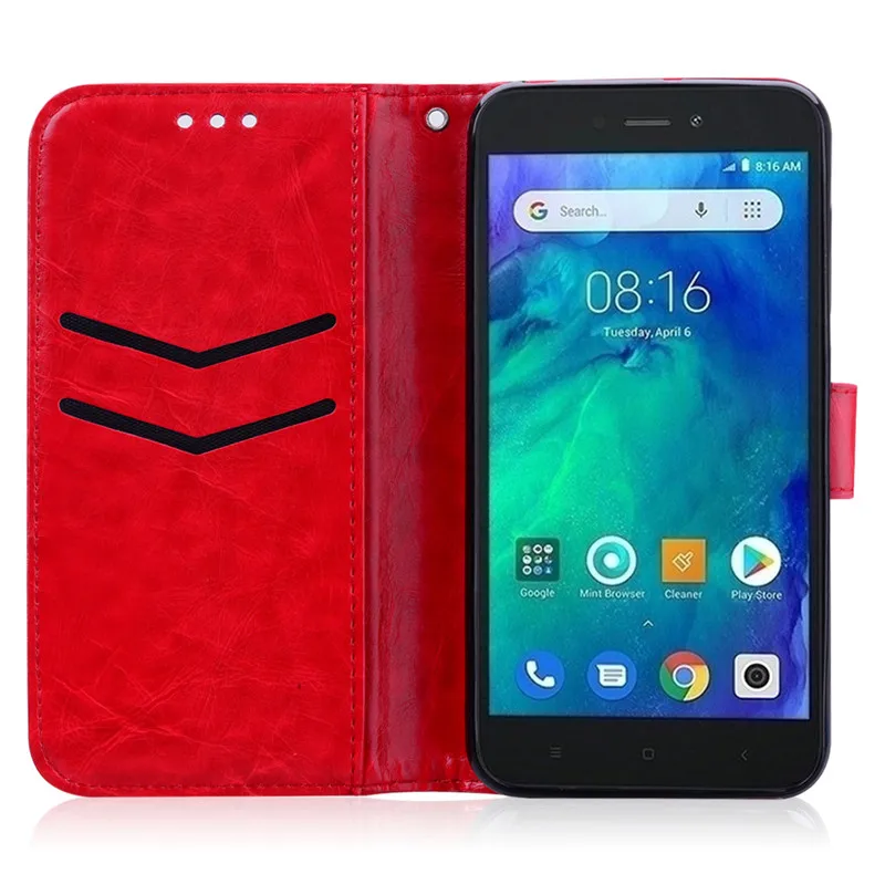 Чехол-книжка с бумажником для Xiaomi Redmi Go, роскошный чехол-книжка с подставкой для Xiaomi Redmi Go, чехол для телефона с держателем для карт, бампер, чехол