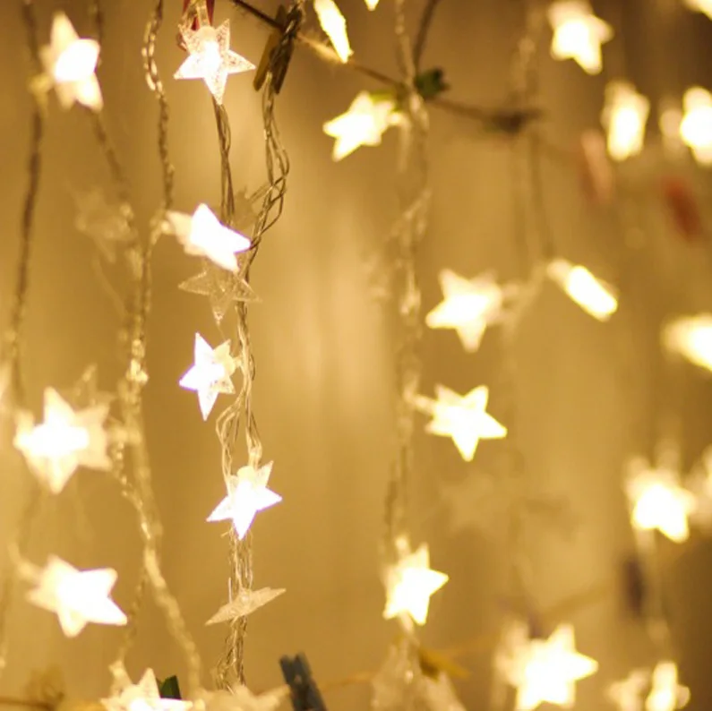 2 м 10 светодиодов Праздничные огни Фея пентаграмма звезда гирлянда вечерние