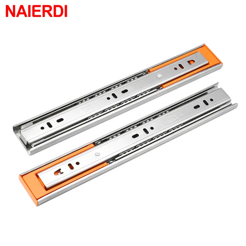 NAIERDI 10 &quot 22&quot из нержавеющей стали шкаф слайды мягкие закрытые три секции ящика