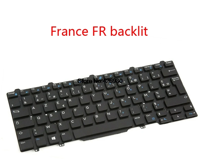 France FR backlit Клавиатура для ноутбука бренд DELL для серии Latitude E5450 5450 E5470 английский США Русский RU латинский язык бразильский бр Великобритания японский JP Франция fr - Цвет: France FR backlit