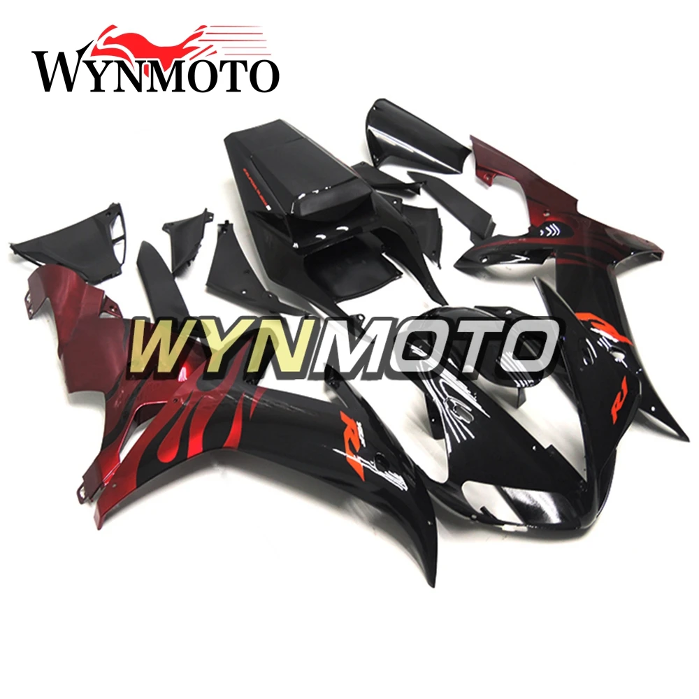 

Complete Fairings Kit For Yamaha YZF1000 R1 Year 2002-2003 02 03 Injection ABS Plastics Cowling Bodywork Black Red Flame Cowling