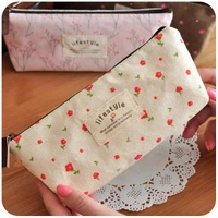 new small fresh canvas cosmetic bag pencil case stationery bags