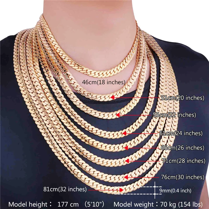 Крупная крупная цепь змея Collare для мужчин золотистая/черная/розовое