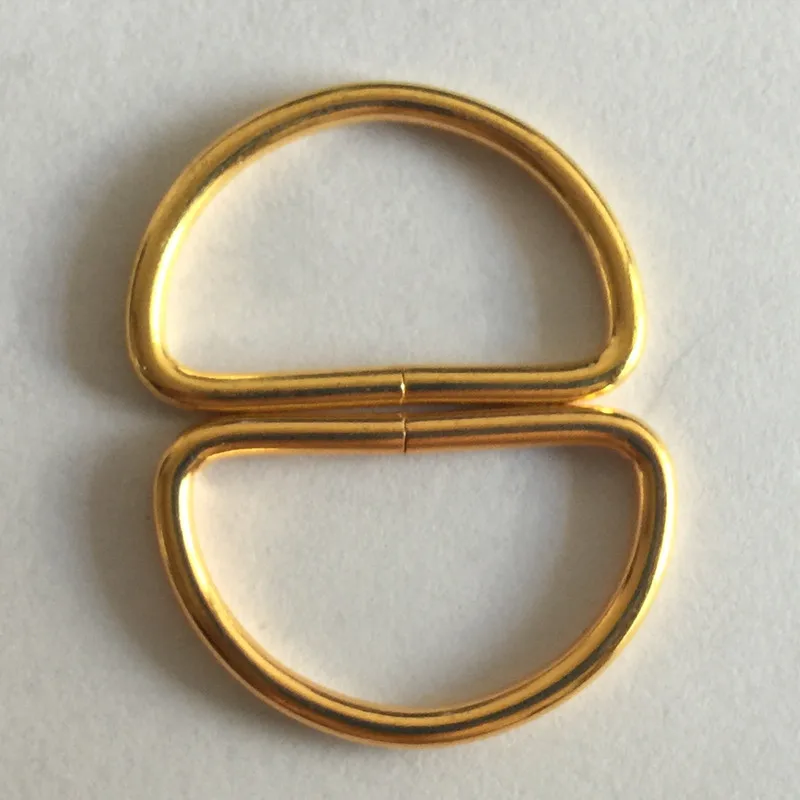 

50pcs 25mm Gold Metal D Rings Buckle adjustable buckles for bag webbing strap