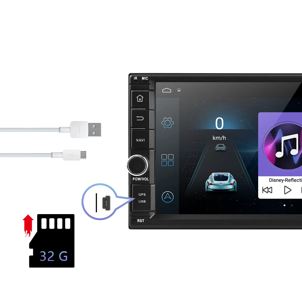 AMPrime 2 Din Car Radio 7" Android Car Multimedia GPS Navigation Bluetooth Touch screen Wifi Car Audio Stereo FM USB MP5 player