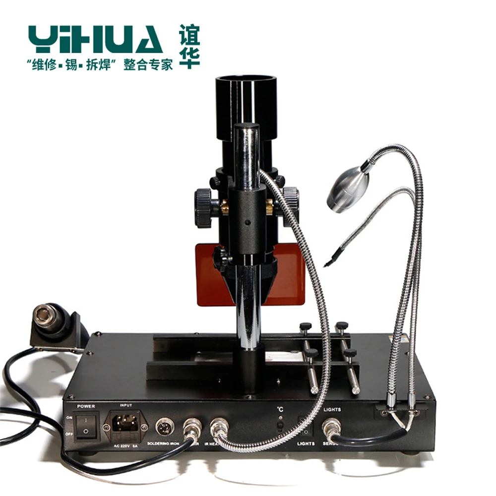 YIHUA 1000B 3 функции в 1 Инфракрасная паяльная станция SMD горячего воздуха+ 75 Вт паяльники+ 540 Вт станция предварительного нагрева 110 В/220 В