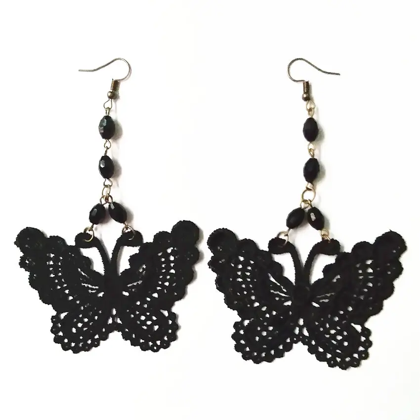 12 пара/лот кружевные серьги с каменными бусинами ручной работы 3D индивидуальные