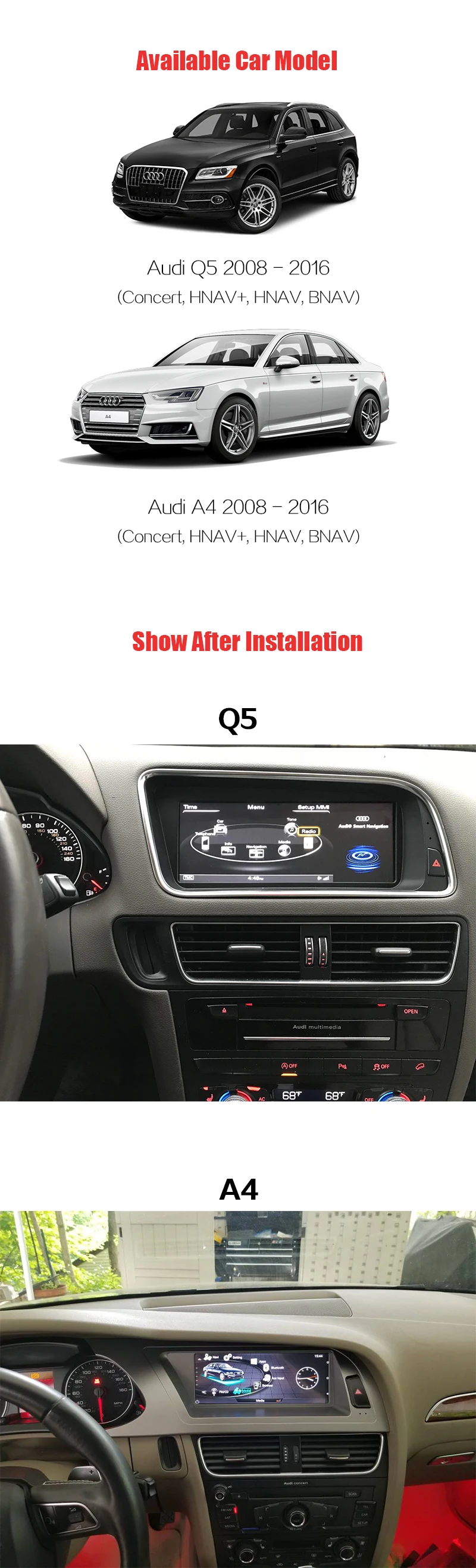 Realsun 8," Audi A4 B8 Prefacelift Facelift S4 A5 Q5 концертный MMI 3g ram 32G rom Восьмиядерный Android 7,0 4G сеть gps навигация