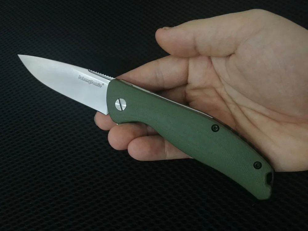 Подставка для ножей jonnyjamie, Черная Ручка G10, D2, стальное лезвие, складной нож, для выживания, охоты, маленький нож для повседневного использования, инструменты
