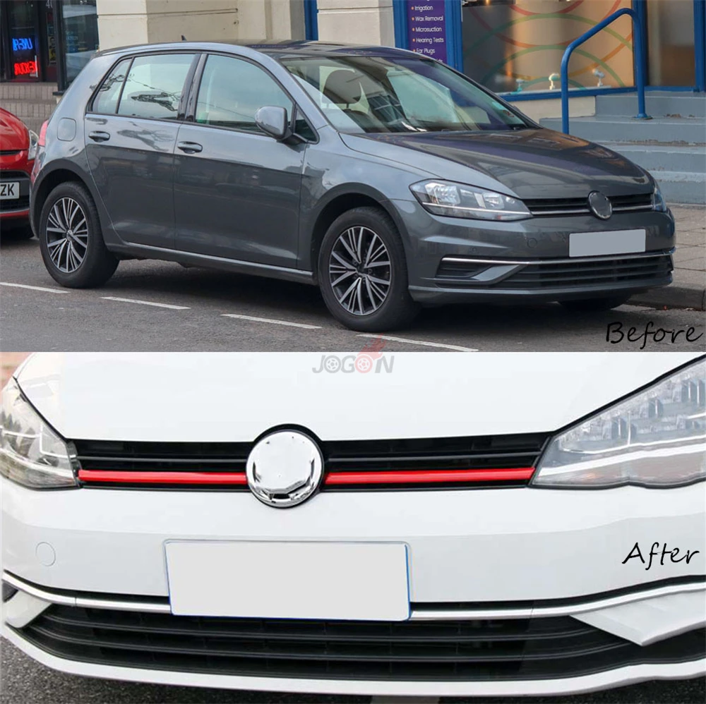 Передняя сетчатая решетка для автомобиля, решетка для VW GOLF 7 MK7- 7,5 MK7.5, красный, черный