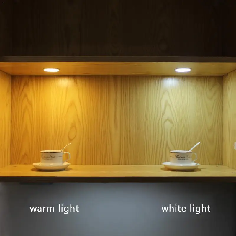 

LED Under Cabinet Lights 12V Closet wardrobe Round Cabinet Lamp Cupboard Kitchen Down Light Night Showcase Shelf Lighting