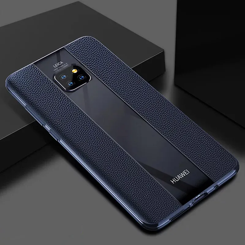 Тёмно-синий Для huawei mate 20 Pro Чехол Porsche кожаный чехол для huawei mate 20 X прозрачный чехол для huawei mate 10 Pro P20 P30 Pro Чехол - Цвет: Тёмно-синий