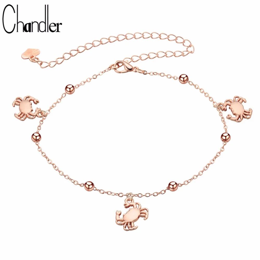 Женский браслет на ногу Chandler Crab регулируемый цепочка для друзей лучший подарок