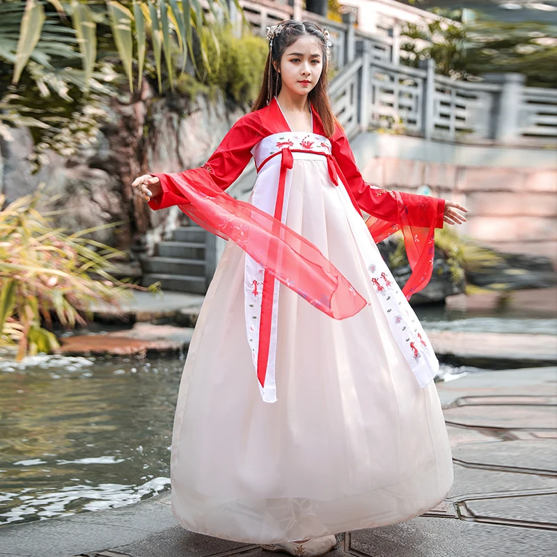 Hanfu танцевальный костюм вышивка династии Тан танцевальная одежда принцессы