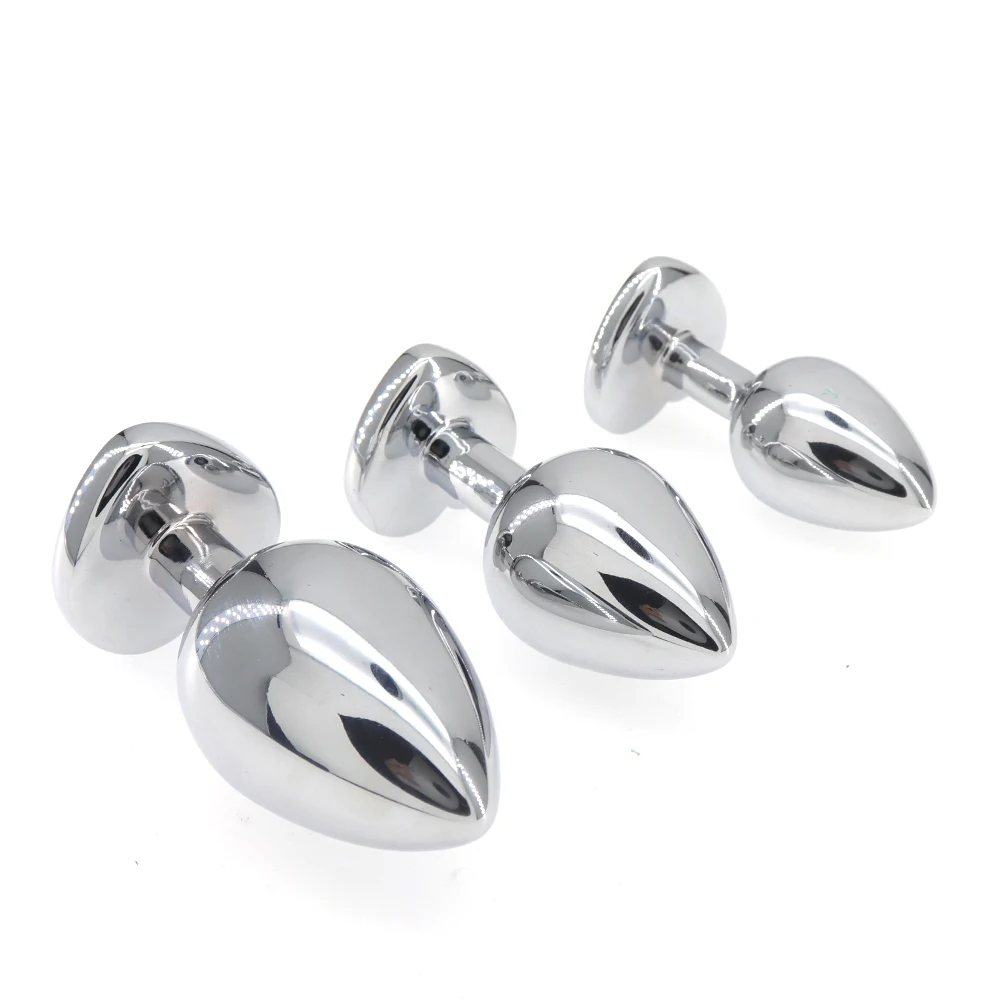 Анальная пробка большого и маленького размера из гладкой стали металла