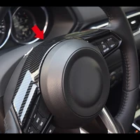 for mazda 3 m3 axela 2017 2018 accessories car styling abs plastic carbon fiber print style steering wheel panel frame trim
