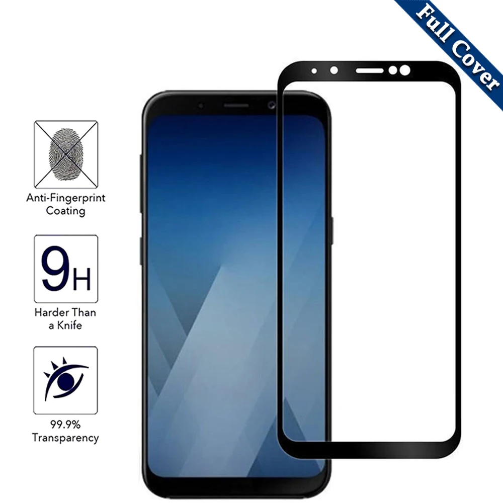 10 шт./лот 3D закаленное Стекло для samsung Galaxy A8 2018 полный охват Экран протектор