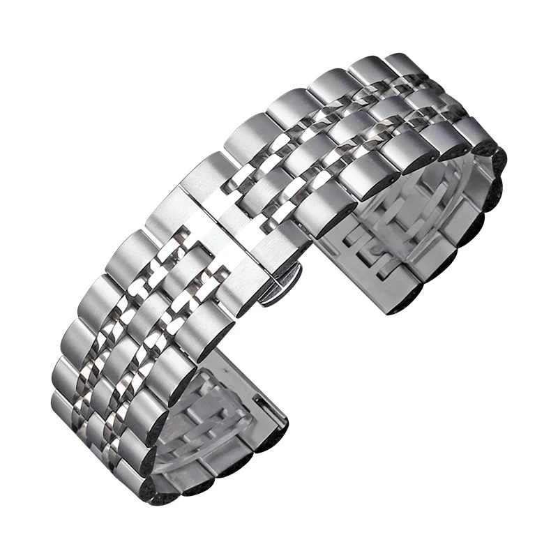 Серебристый 20 мм 22 мм браслет из нержавеющей стали для Amazfit Strato 2 3 samsung gear Sport S2 S3 Galaxy 42 мм 46 мм ремешок для часов металлический браслет - Цвет ремешка: Серебристый