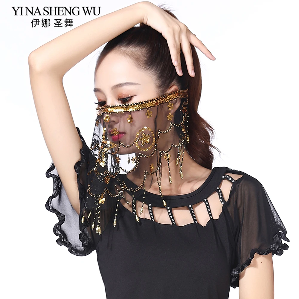 New Women Indian Belly Dance Veil 1Pc Tribal Sequins Veils belly Accessories 7 Colors Available | Тематическая одежда и