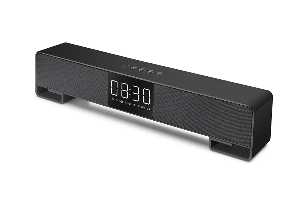 Будильник динамик мм 3 5 AUX TF FM стерео беспроводной Саундбар Bluetooth Динамик ТВ