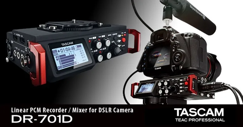 TASCAM DR-701D линейная импульсно-Кодовая Модуляция Регистраторы/миксер 6-трек поле Регистраторы аудио для цифрового однообъективного зеркального фотоаппарата Портативный аудио Системы видео продукции